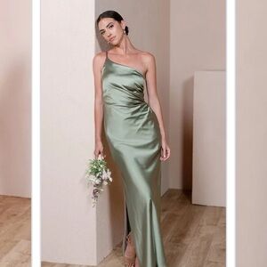 Revelry bridesmaids, one shoulder dress